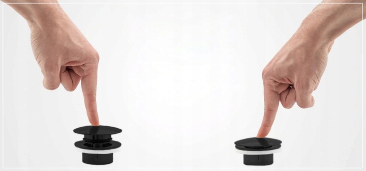 Korek Umywalkowy KLIK-KLAK Czarny Uniwersalny do Umywalki Automatyczny REA