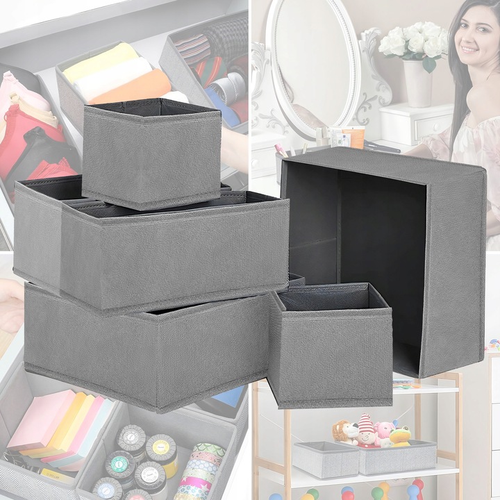 ORGANIZER DO SZUFLADY SZAFY NA UBRANIA BIELIZNĘ SKARPETKI POJEMNIK 6