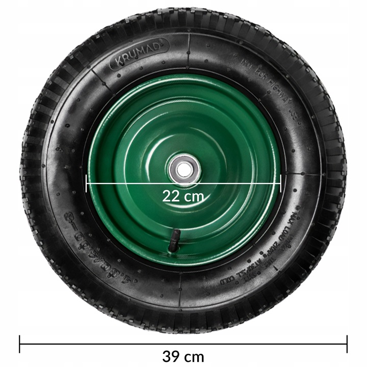 KOŁO KÓŁKO DO TACZKI TACZEK MOCNE Z DĘTKĄ POMPOWANE 4.80/4.00-8 + OŚKA