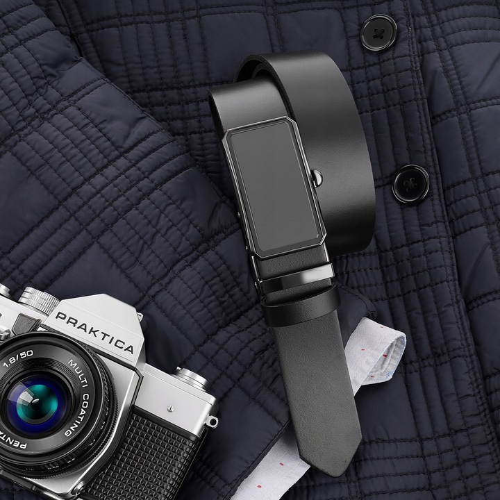 REVERSE PASEK SKÓRZANY MĘSKI DO SPODNI AUTOMAT CZARNY SKÓRA NATURALNA 105