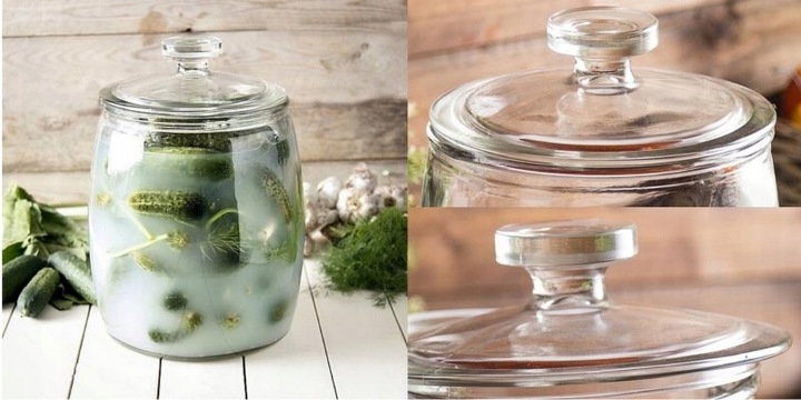 SŁÓJ SZKLANY POJEMNIK 4L SŁOIK NA OGÓRKI KUCHENNY OZDOBNY Z POKRYWĄ CANDY