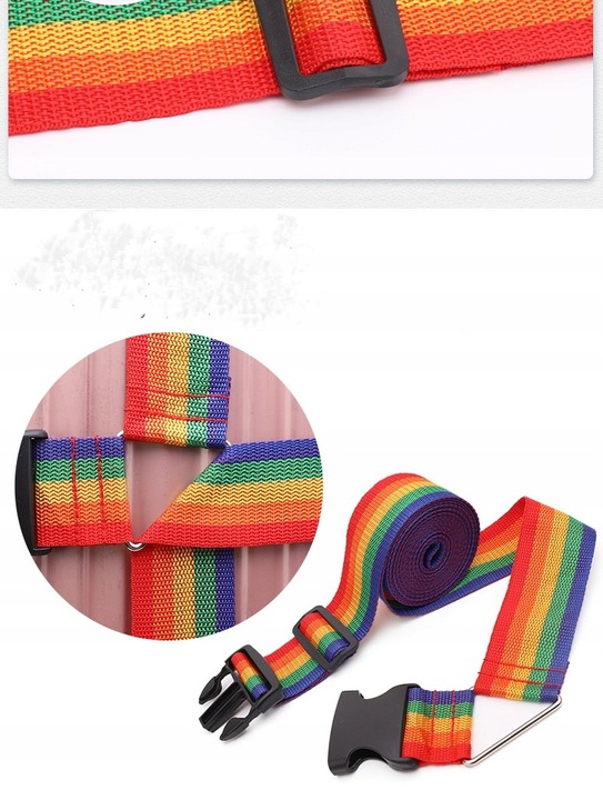 PAS PODWÓJNY SPINAJĄCY DO WALIZKI zabezpieczający 5cm 4m na BAGAŻU 1szt kol