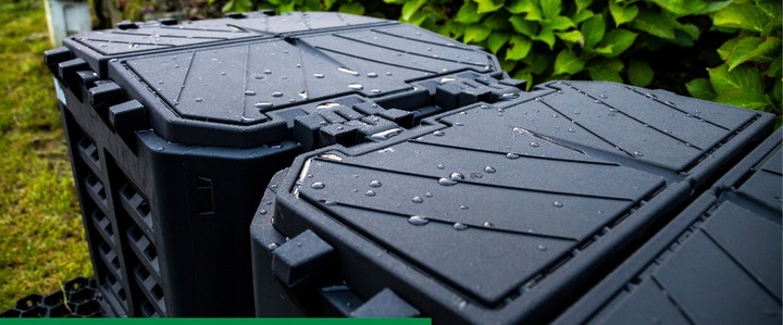 KOMPOSTOWNIK OGRODOWY 1260 L DUŻY CZARNY MODUŁOWY GRATIS AKTYWATOR KOMPOSTU