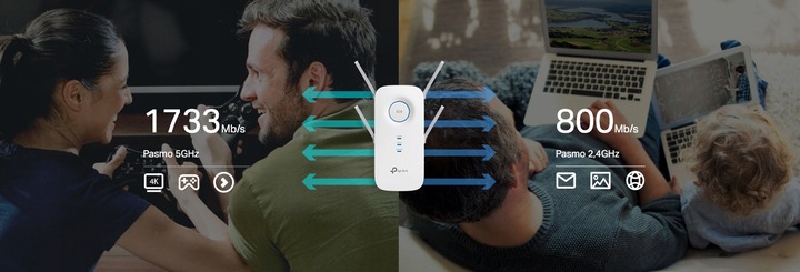 WZMACNIACZ WIFI TP-LINK RE650 5GHz ZASIĘG 1300 mkw
