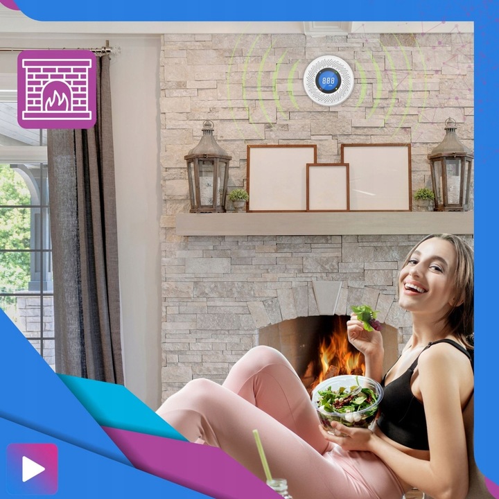 Czujnik Czadu Gazu Tlenku Węgla Z Wyświetlaczem LCD Czujka Sensor