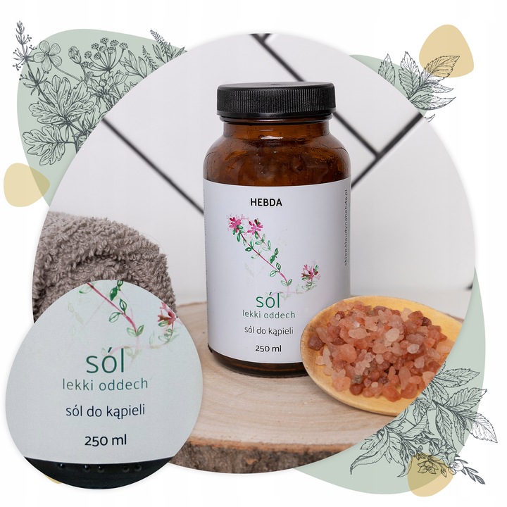 Sól himalajska Do Kąpieli Lekki Oddech Hebda olejki eteryczne naturalna