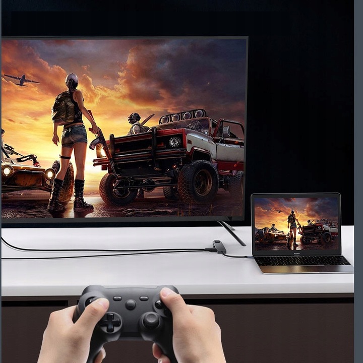 ADAPTER HUB 8w1 USB-C DisplayPort 8K 4K Ethernet RJ45 Macbook Pro Air M2 M3