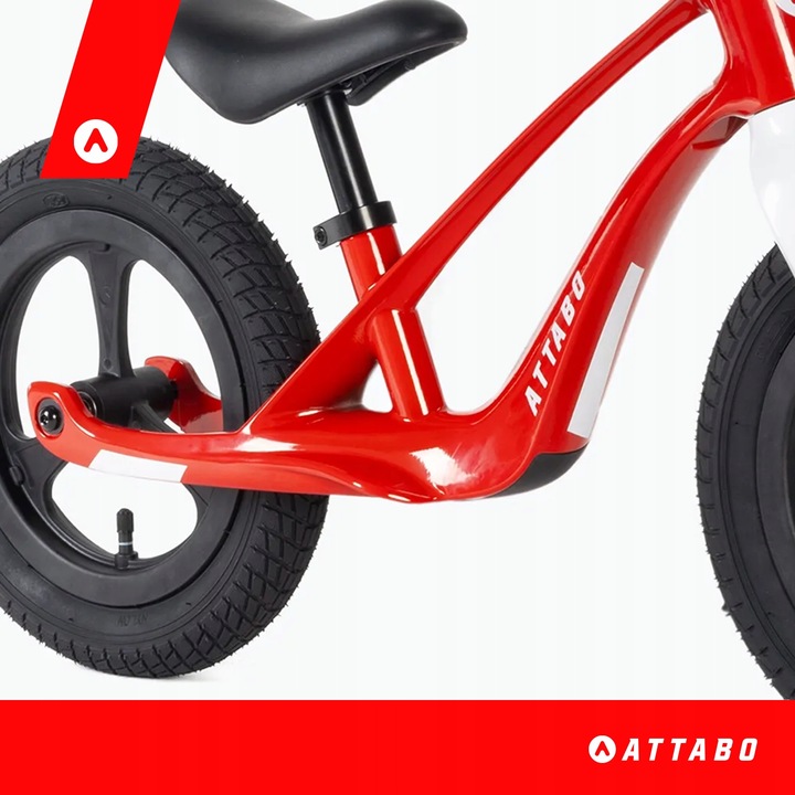 Rowerek biegowy ATTABO Brisk S magnezowy czerwony 12" ultra lekki 3,8 kg