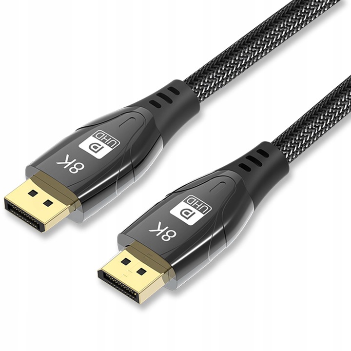 KABEL PRZEWÓD DISPLAYPORT 1.4 8K 60Hz 4K 240Hz 2m W OPLOCIE FREESYNC G-SYNC