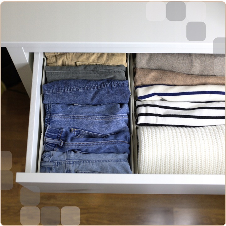 Zestaw 3x organizer pudełko pojemnik na ubrania bieliznę do komody M A