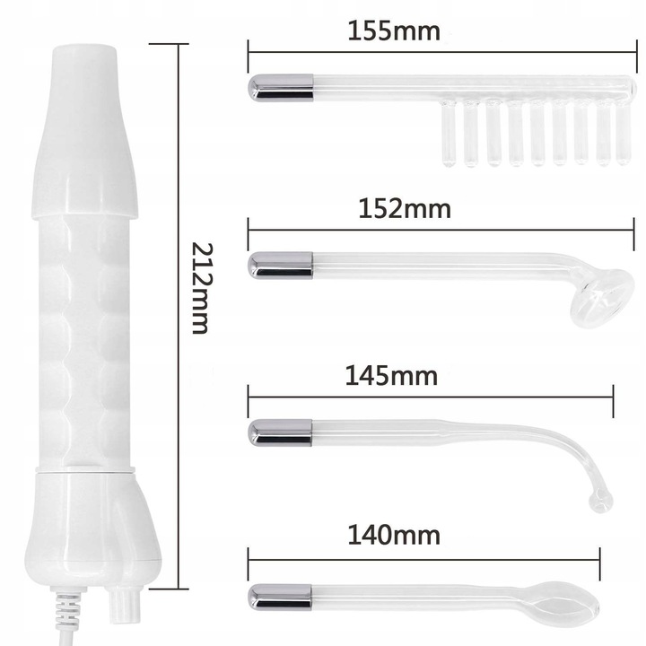 DARSONVAL DERMA WAND 4 PELOTY PIELĘGNACJA ELEKTRODY DO TWARZY WŁOSÓW CIAŁA
