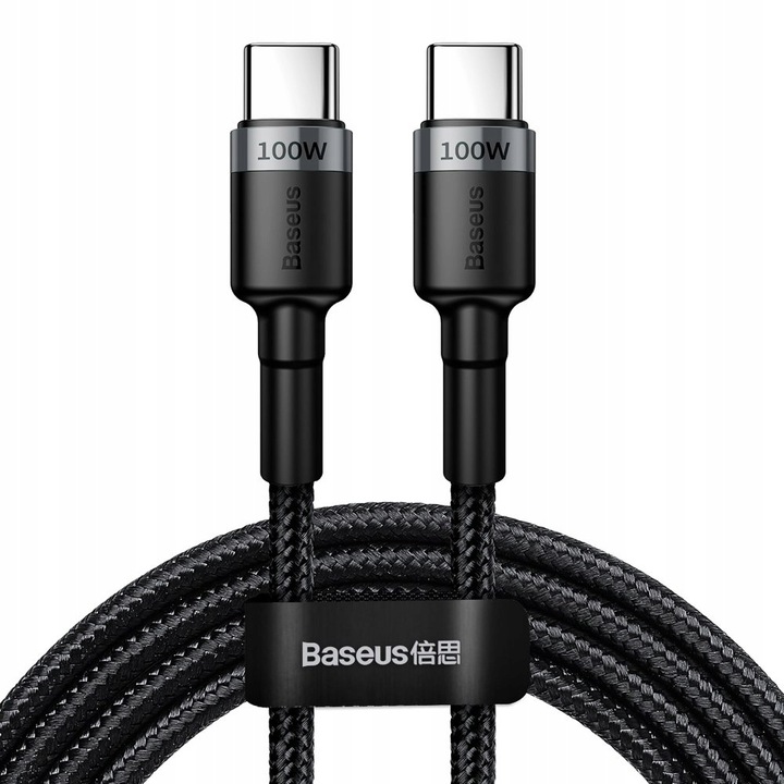BASEUS KABEL USB-C TYP C 100W 5A PD QC SZYBKI MOCNY PRZEWÓD W OPLOCIE 2M