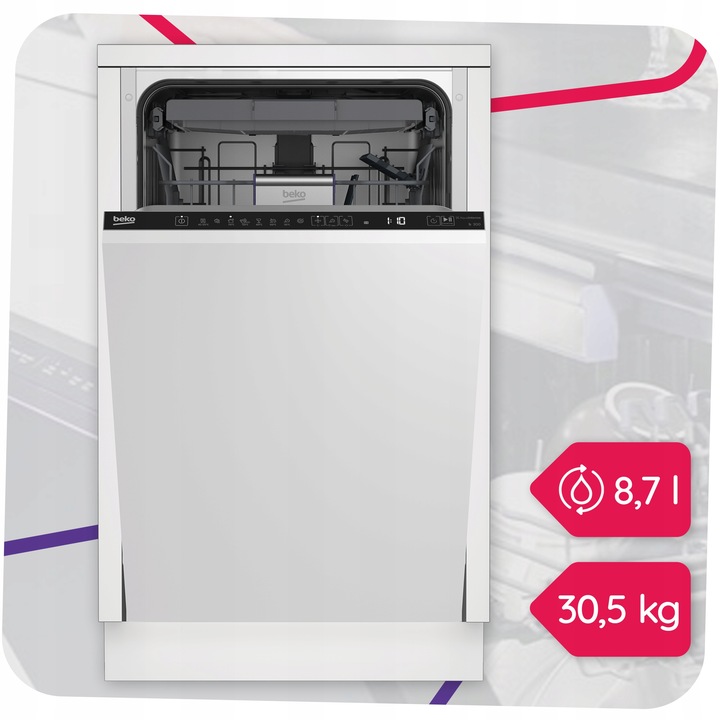 Zmywarka Beko DIS46120 45cm 11kpl 6programów WaterSafe LedSpot