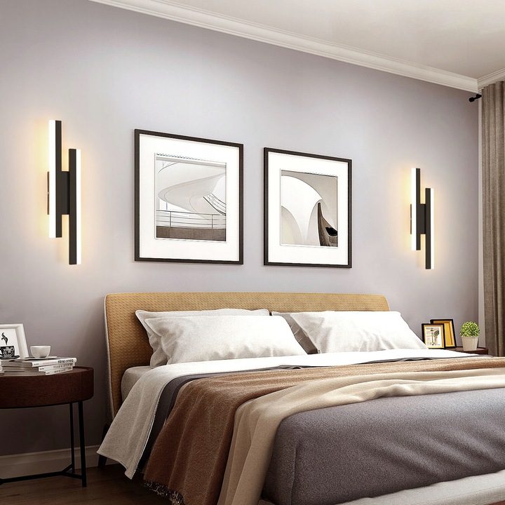 LAMPA LINIOWA SCIENNA LED KINKIET CZARNA ŚCIEMNIALNA NOWOCZESNA DO