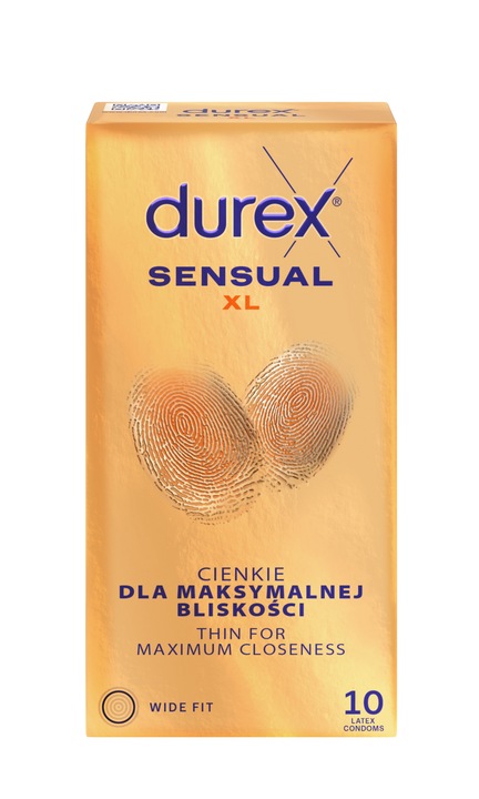 PREZERWATYWY Durex Sensual XL Cienkie POWIĘKSZONE Nawilżane Duży Rozmiar