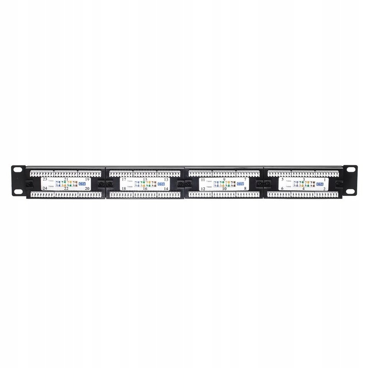 Patch panel RACK 19" 1U 24 porty kat. 5e UTP Netrack z półką patchpanel