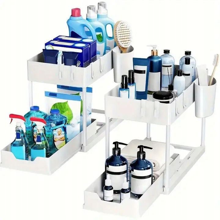 ORGANIZER POD ZLEW 2 POZIOMOWY WYSUWANA PÓŁKA REGAŁ STOJAK DO KUCHNI