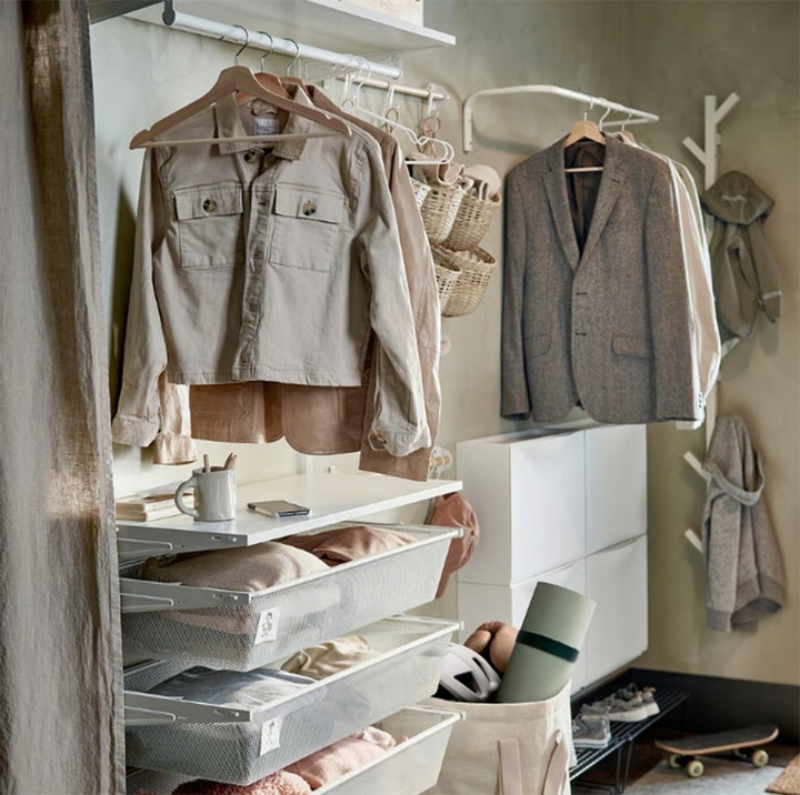 WIESZAK NA UBRANIA DREWNIANY NATURALNY DĄB IKEA BUMERANG 8 SZT.