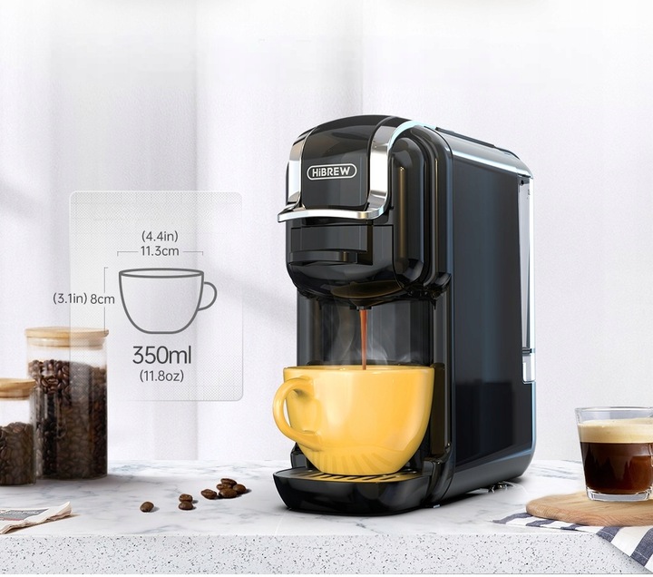 HiBREW H2B 5w1 Multi Capsule Ekspres do kawy 5w1 19Bar Wskaźnik LED