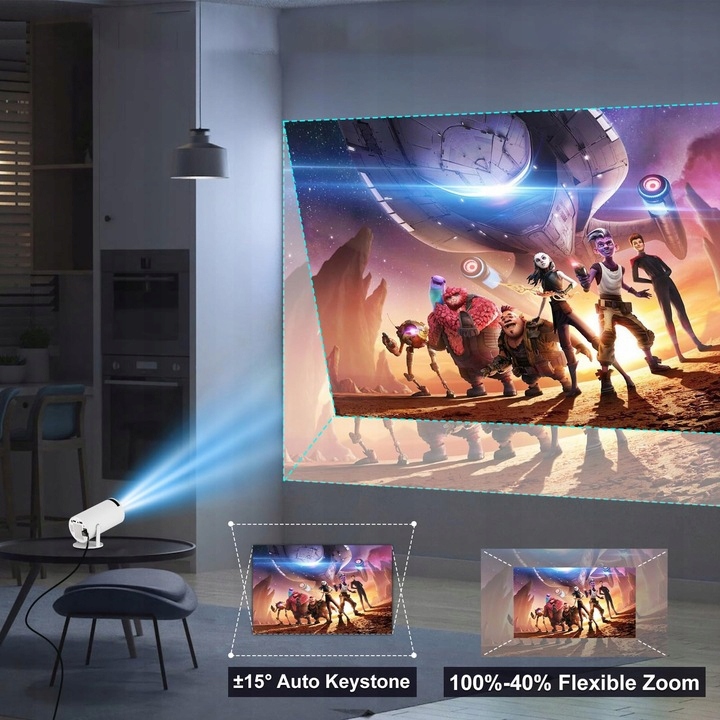 PROJEKTOR HY300 PRO 2025 NOWA WERSJA 4K HD WIFI PRZENOŚNY SMART