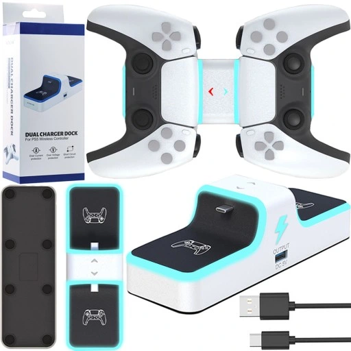 Ładowarka PS5 do Padów DualSense Stacja Dokująca Kontrolerów PODŚWIETLANA