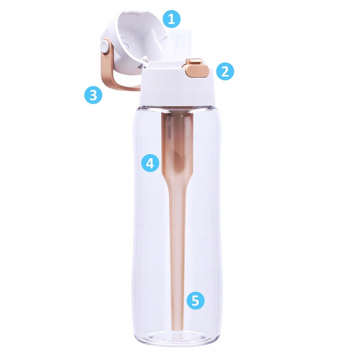 Butelka Filtrująca Bidon ze słomką Dafi Solid 0,7l beżowa z filtrem Dafi