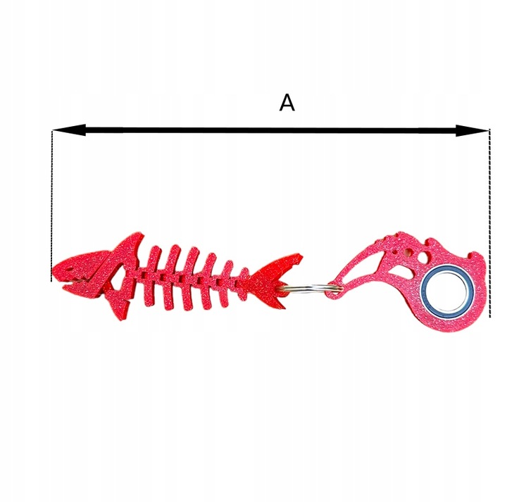 KEYSPINNER Zestaw BRELOK Breloczek do kluczy Keyrambit i Rekin Galaxy Red