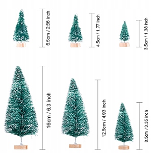 CHOINKI DO STROIKÓW WIELKI ZESTAW MINI CHOINEK NA STÓŁ 60 SZTUK