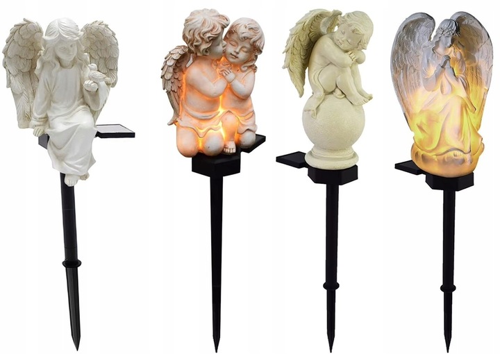 ANIOŁ SOLARNY LAMPKA LED NA WSZYSTKICH ŚWIĘTYCH NA CMENTARZ GRÓB