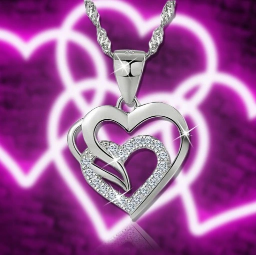 NASZYJNIK SREBRNY ŁAŃCUSZEK DAMSKI Z ZAWIESZKĄ, NASZYJNIK SREBRO PRÓBA 925