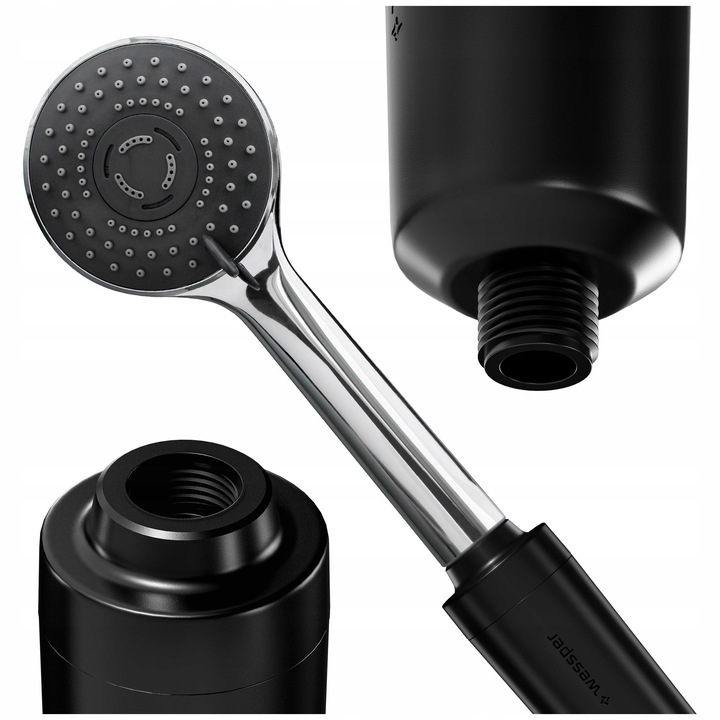 FILTR WODY prysznicowy Wessper AquaShower czarny do prysznica 7500l