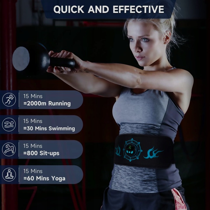 ElektroStymulator Mięśni Brzucha Pas Odchudzający ABS 6 Trybów UNIWERSALNY