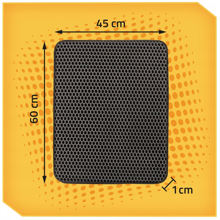 Mata pod KUWETĘ dla kota Dwuwarstwowa PODKŁADKA wycieraczka czarna XXL