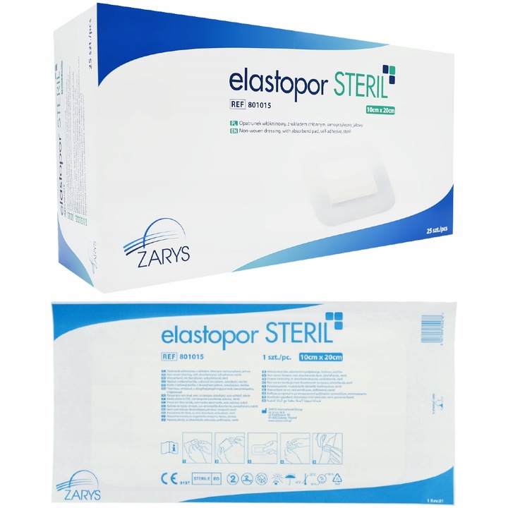 PLASTER Z OPATRUNKIEM 10x20 cm OPATRUNEK JAŁOW x25