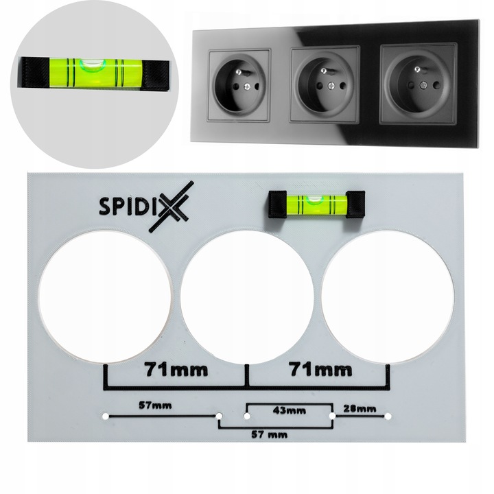 Zestaw szablonów z poziomicami do Geberit/Puszki/Krzywki LIBELLA