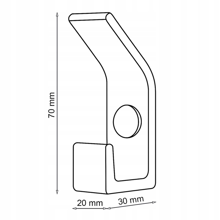 5 szt - Wieszak ścienny haczyk na ubrania metalowy podwójny CZARNY