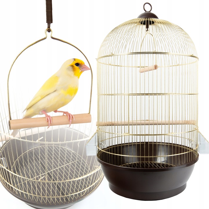 KLATKA DLA PAPUG KANARKA PTAKÓW + DRĄŻEK HUŚTAWKA 40X40X70 CM