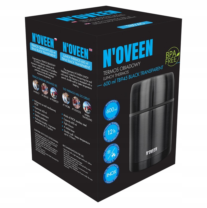 NOVEEN TERMOS OBIADOWY NA ŻYWNOŚĆ TERMICZNY POJEMNIK NA ZUPĘ BOX