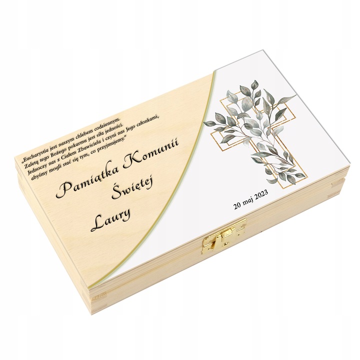 Pamiątka Pierwszej Komunii Świętej Prezent na Komunię Pudełko na