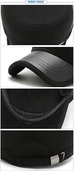 ZIMOWA CZAPKA Z DASZKIEM CHOWANE NAUSZNIKI CIEPŁA DLA STARSZEJ OSOBY