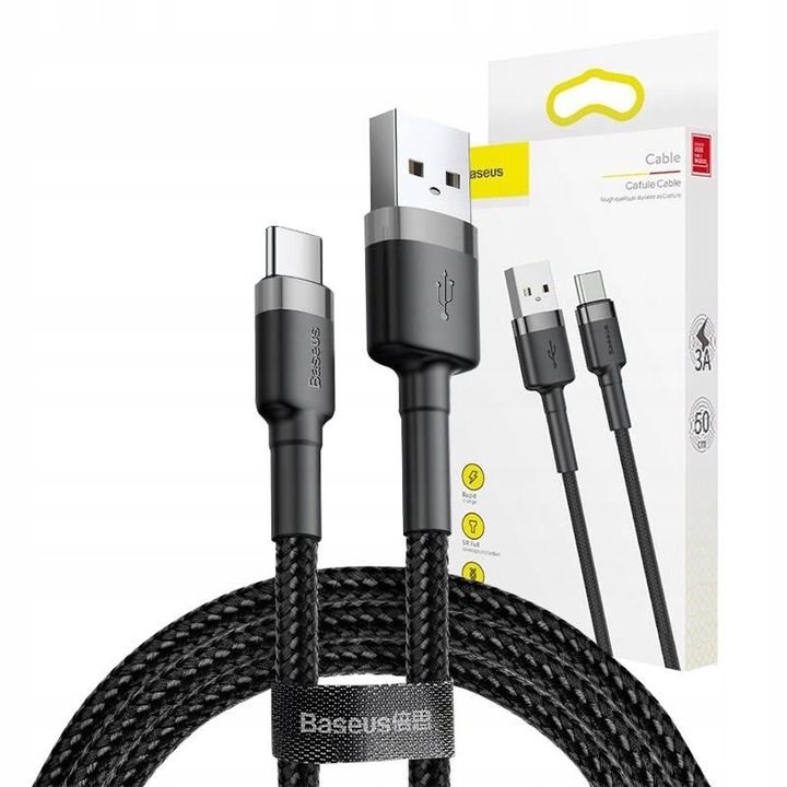 BASEUS Szybki Kabel USB-A - USB-C 1m do Telefonu Quick Charge 3A typ C