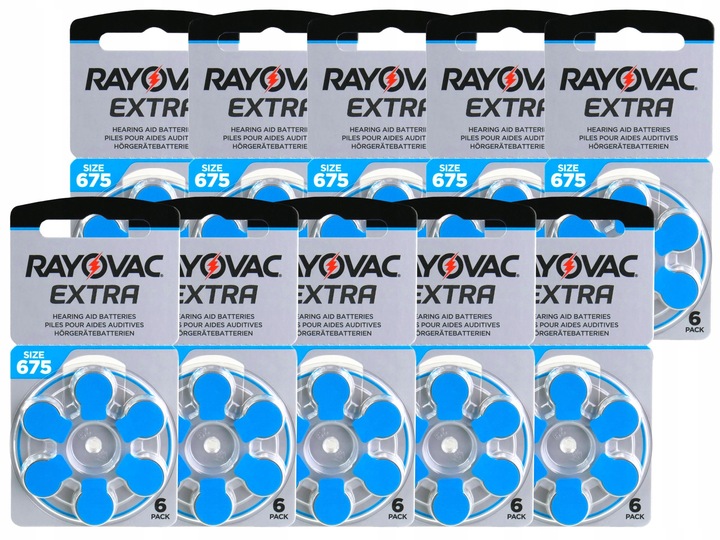 RAYOVAC EXTRA 675 / PR44 - wydajne baterie do aparatów słuchowych - 60