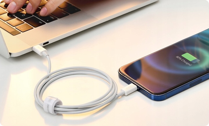 BASEUS KABEL PRZEWÓD USB LIGHTNING DO IPHONE 2.4A BEZPIECZNY MOCNY 1M