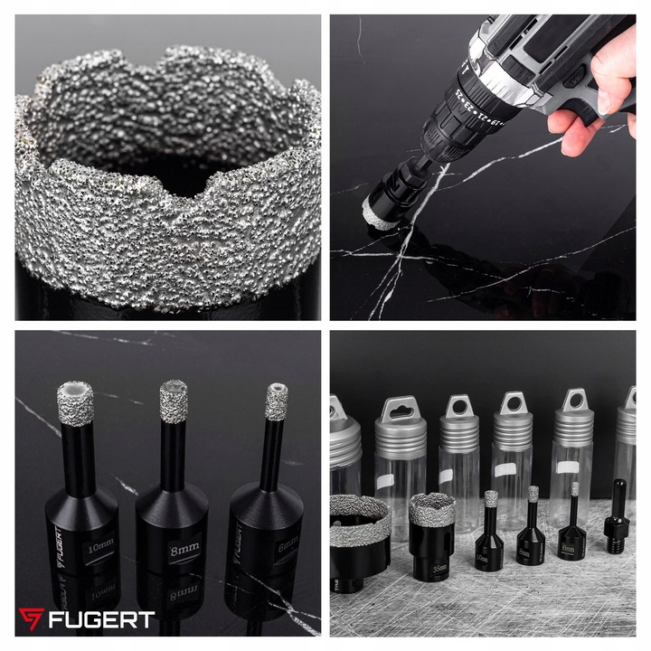 OTWORNICA DIAMENTOWA DO GRESU WIERTŁO ZESTAW OTWORNIC M14 6-68MM +