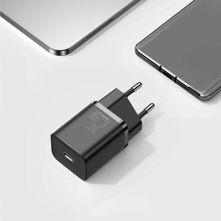 Szybka ładowarka sieciowa Baseus USB typ C + kabel USB-C - USB-C 25W 3A