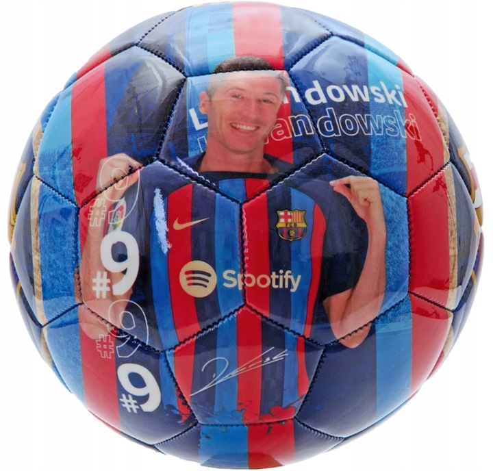 ORYGINALNA PIŁKA NOŻNA FC BARCELONA r5 LEWANDOWSKI DO NOGI NA TRAWĘ