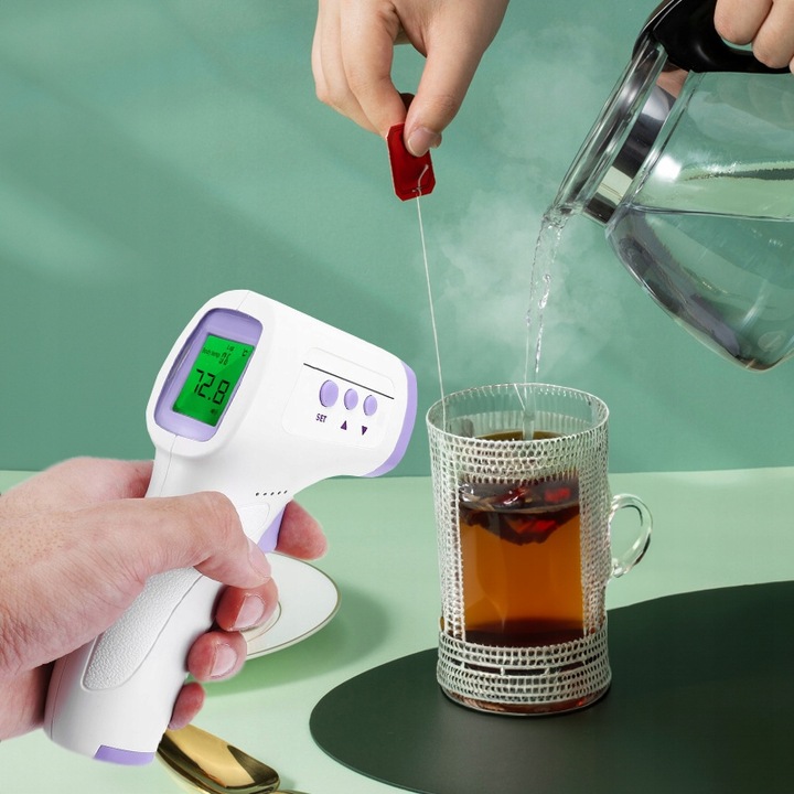 TERMOMETR BEZDOTYKOWY NA PODCZERWIEŃ LCD ELEKTRONICZNY CYFROWY DOKŁADNY