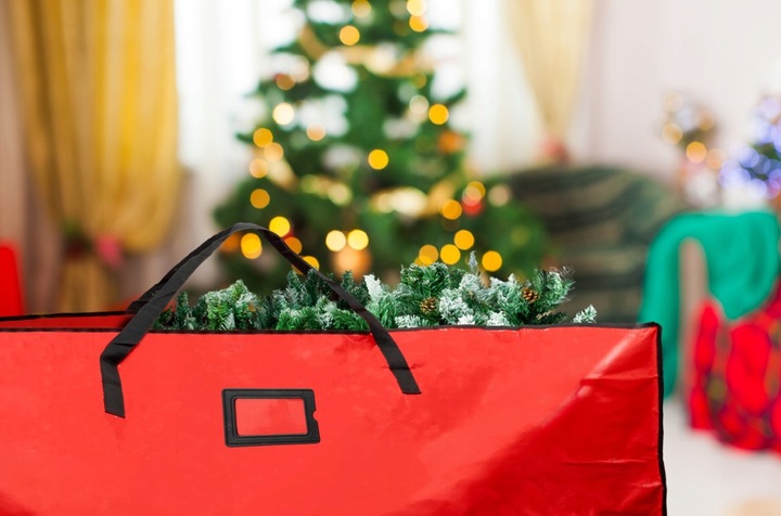 TORBA NA CHOINKĘ DO PRZECHOWYWANIA CZERWONA WODOODPORNA CHRONI PRZED KURZEM