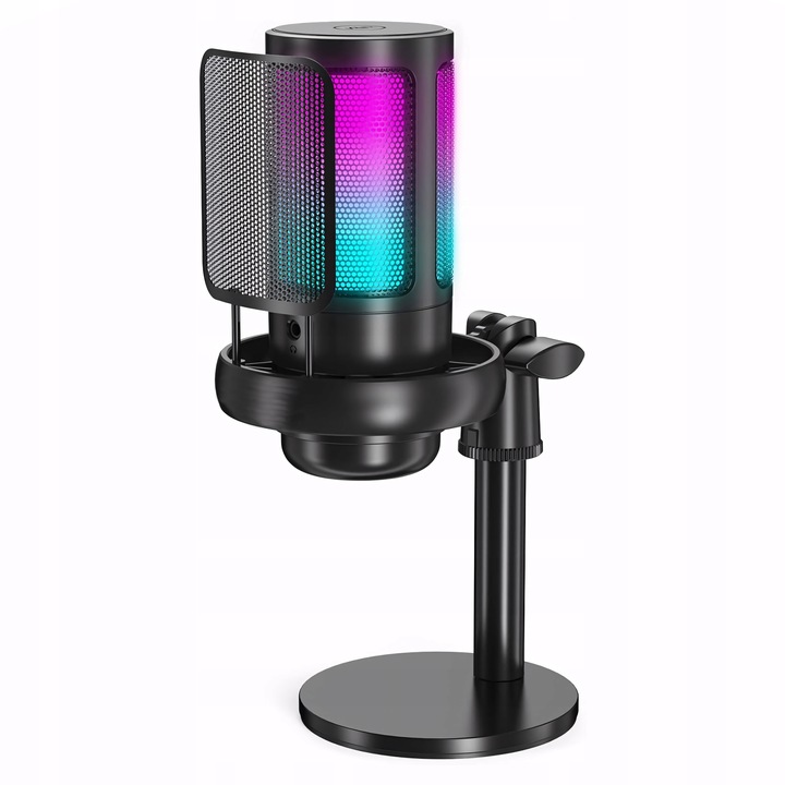 MIKROFON GAMINGOWY USB DO KOMPUTERA POP-FILTER POJEMNOŚCIOWY WYCISZ FUNKCJA