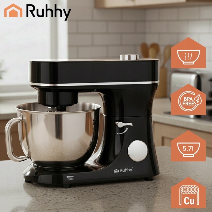 Robot Kuchenny Planetarny z Podgrzewaną Misą 5,7L Ruhhy Mikser do